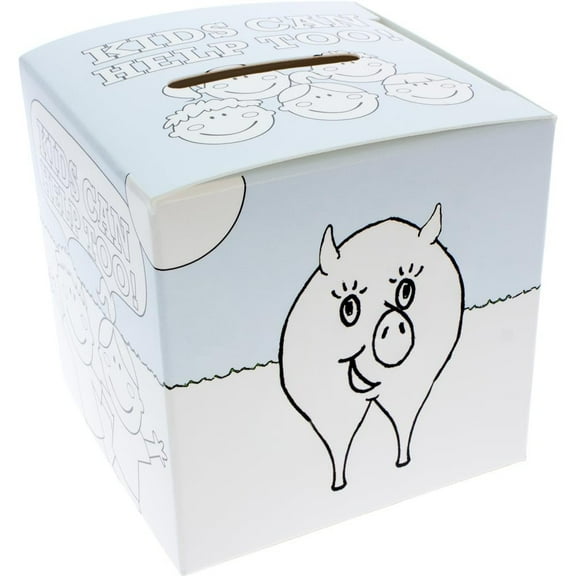 Sterling Gifts 50 Pcs Kids Can Help Too Offering Box Coloring Cardboard Box Banks for Church Fundraising