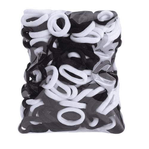 Kids Candy Color Elastic Hair Ties, Black & White