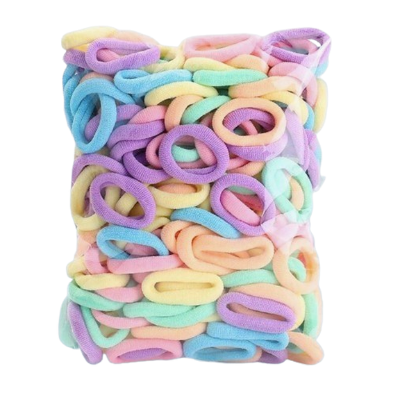 Kids Candy Color Elastic Hair Ties, Multi Pastel