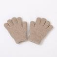 thumbnail image 1 of Kids Candy Color Solid Plush Gloves, Soft Fleece Lined Winter Gloves for Children, Warm Elastic Cuff Gloves for School and Play, Fun Colorful Toddler Mittens Khaki, 1 of 3