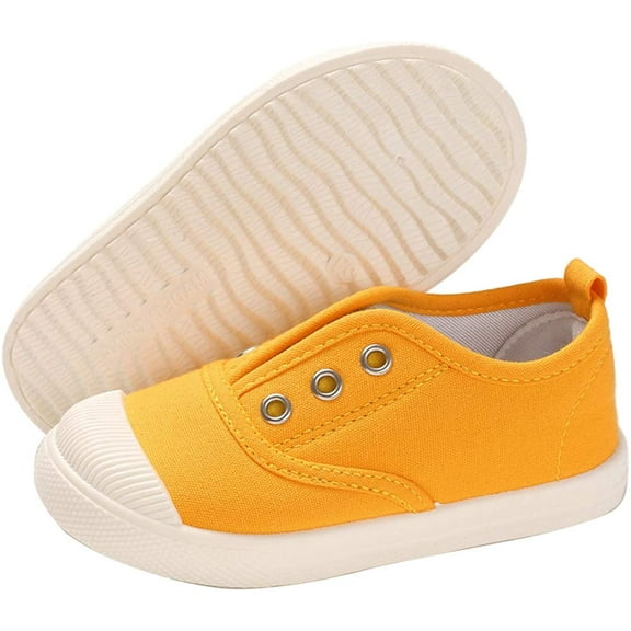 Kids Canvas Sneaker Toddler Boys Girls Slip On Tennis Shoes Lightweight Fashion Casual Running Shoe