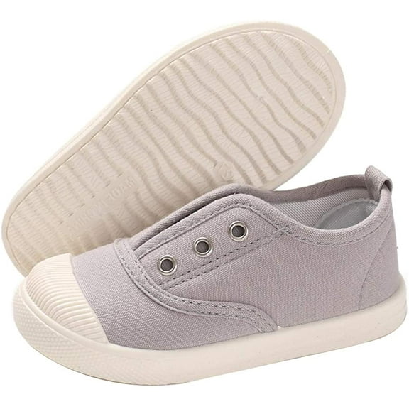 Kids Canvas Sneaker Toddler Boys Girls Slip On Tennis Shoes Lightweight Fashion Casual Running Shoe
