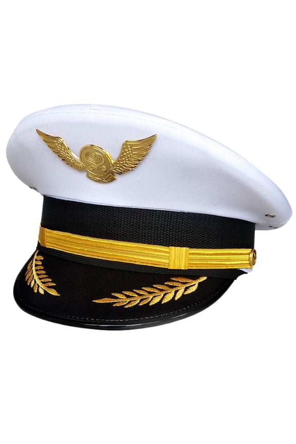 Kids Captain Cap Airline Captain Hat Large Brim Multiple Pattern and Size for Travel and Cosplay Wear