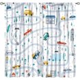 thumbnail image 1 of Kids Car Blackout Curtains Boys Girls Bedroom Decor Curtains Cartoon Style Car Woodland Park Printed Playroom Living Room Nursery Blackout Curtains84x84in, 1 of 4