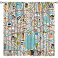 thumbnail image 1 of Kids Car Blackout Curtains,Cartoon Rustic Town Fun Car Road Camp Garden Print Blackout Rod Pocket Window Treatments Drapes for Bedroom Living Room Home Decor42x54in, 1 of 8