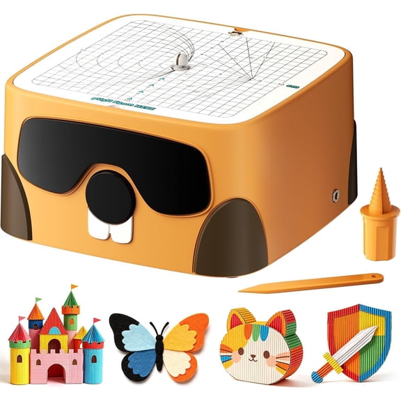 Kids Cardboard Cutting Tool Kit Safe DIY Cardboard Construction Tool Kit for Boys & Girls, Creative Toy for 3D Model Building, School & Home Projects