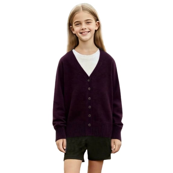 Kids Cardigan Jacket Boy Girl Buttons Soft Knitted Sweaters Button Down Knit Jackets Dark Blue 2-3 Years