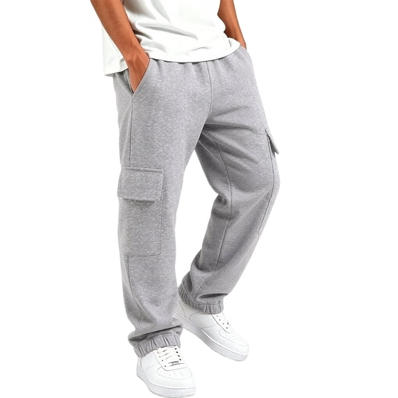 Kids Cargo Jogger Pants Elastic Waist Side Pocket Loose Casual Sweatpants for Boys Girls Daily Play Sizes 110-160