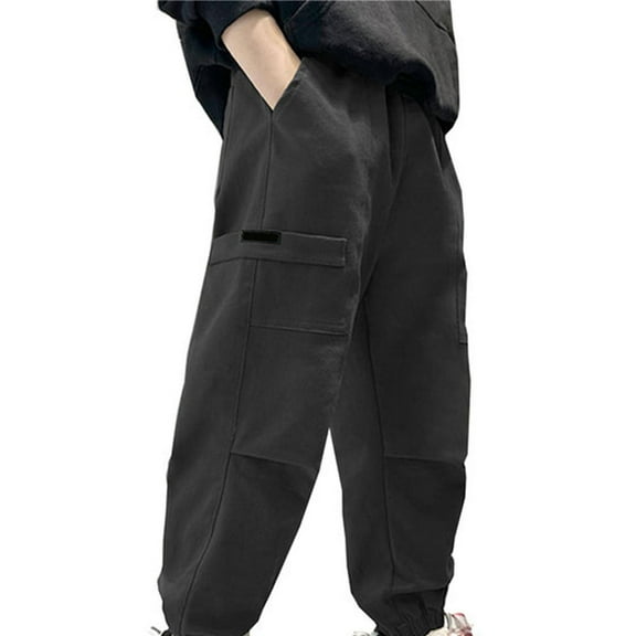 Kids Cargo Pants,Baggy Pants Drawstring Waist with Pocket Loose Fit Boys Active Pants Hip Hop Pants Boys Clothes 4-5 Years