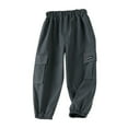 thumbnail image 1 of Kids Cargo Pants for Boys Flexible Elastic Waistband Dark Gray Loose Fit Cargo Pants Utility Pocket Straight Fit Big Boys Clothes Boys Clothing Size 5-6 Years, 1 of 4