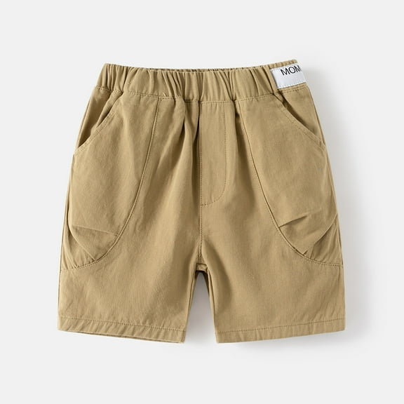 Kids Cargo Pants Khaki Shorts Elastic Waist School Kids Boys Summer Outfits Boys 12-18 Months Clothes Summer Clothing
