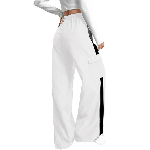 Kids Cargo Pants Casual Cargo Jogger Pants Elastic Waist White Cargo with Pocket Girl Pants Size 11-12 years