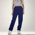 thumbnail image 1 of Kids Cargo Pants Classic Fit Cargo Joggers Stretch Elastic Waist Navy Cargo Pants with Pockets Cute Outfits for Girls 9-10 Years, 1 of 8