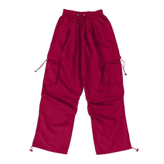 Kids Cargo Pants Girls High Elastic Waisted Drawstring Jogger Pants For Girls With Pocket Loose Fit Girls Fashion Streetwear Girl Pants Size 12-14