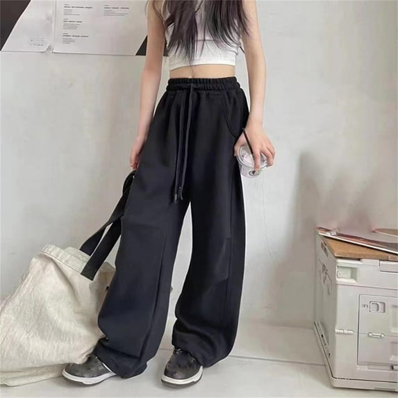 Kids Cargo Pants Girls with Pockets Casual Straight High Waisted Girls Wide Leg Pants Sweatpants for Toddler Girls 12-13 Years