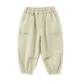 thumbnail image 1 of Kids Cargo Pants Relaxed Fit Baggy Pants Kids Stretch Elastic Waist Grey Cargo Pants with Pockets Girls Clothing Size 4-5 Years, 1 of 9