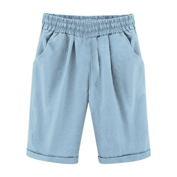 Kids Cargo Shorts Boys Drawstring Elastic Waistband Toddler Pull on Jogger Short Loose Beach Shorts with Pockets Children Clothing,Sky Blue,140(9-10 Years)