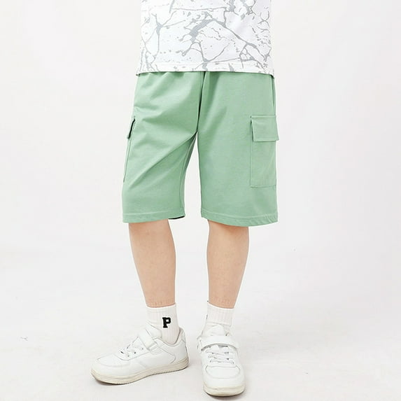 Kids Cargo Shorts Boys Lightweight Casual Elastic Waist Summer Shorts with Pocket Boys Toddler Clothes 5-6 Years Boys Clothes