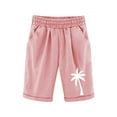 thumbnail image 1 of Kids Cargo Shorts Boys Size 7-8 Drawstring Elastic Waistband Jogger Shorts Loose Fit Beach Shorts with Pockets Kids Clothes,Pink,140(9-10 Years), 1 of 4