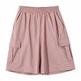 thumbnail image 1 of Kids Cargo Shorts, Lightweight Water‑Resistant Cool‑Touch Casual Shorts, Multi‑Color Big Side Pocket Outdoor Play Trousers for Boys Girls 6‑16 Years Old, 1 of 5