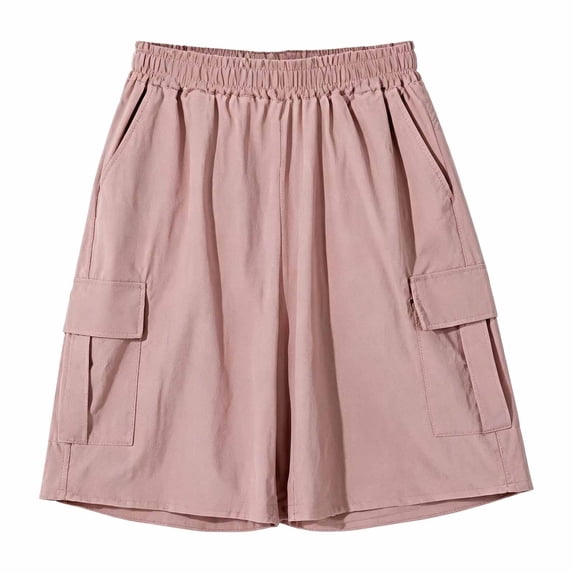 Kids Cargo Shorts, Lightweight Water‑Resistant Cool‑Touch Casual Shorts, Multi‑Color Big Side Pocket Outdoor Play Trousers for Boys Girls 6‑16 Years Old