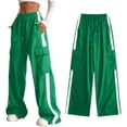 thumbnail image 1 of Kids Cargo Sweatpants Girls Side Striped Baggy Pants Kids with Pockets Classic Kids Green Sweatpants Girl School Sweatpants Kids Girls Joggers Girls 11-12 years, 1 of 7