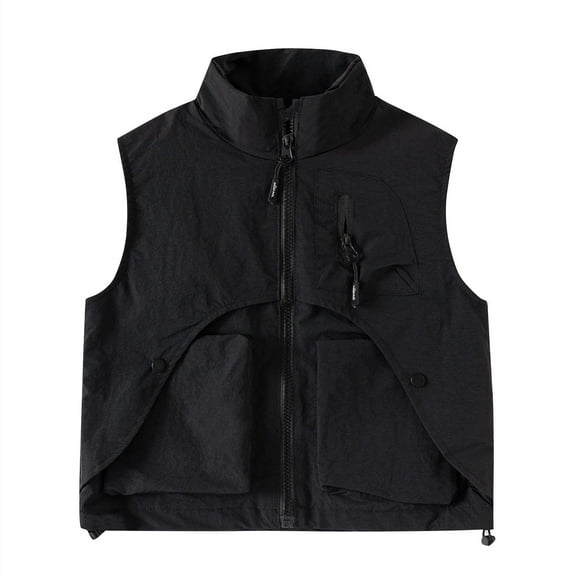 Kids Cargo Vests Outdoor Adventure Multi-Pocket Utility Zipper Vest for Outdoor Activities, Age 2-12 Years