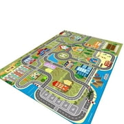 Kids Carpet Playmat Rug 15.7"x23.6", Car Rug for Kids Cars, Non-Slip Town City Road Map Kids Rug for Playroom Bedroom Boys, Kids Car Mat Road Rug, Track Rug Car Play Rug for Kids