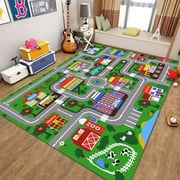 Kids Carpet Playmat Rug, 32" x 47" Car Carpet Playmat for Bedroom, City Life Carpet Area Rug Mat with Non-Slip Backing, Educationa Mat Gift For Children Baby Play Room Game Play Mat Rugs