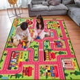 thumbnail image 1 of Kids Carpet Playmat Rug 78.7"x59", Car Rug for Kids Cars, Non-Slip Town City Road Map Kids Rug for Playroom Bedroom Boys, Kids Cars Road Rugs, Track Carpets (78.7X59Inch,Pink), 1 of 6