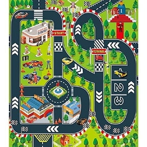Kids Carpet Playmat,Thin Kid Felt for Toy Cars,Great For Playing With Cars and Toys,Boys and Girls Educational Road Traffic Play Mat- Learn and Have Fun Safely