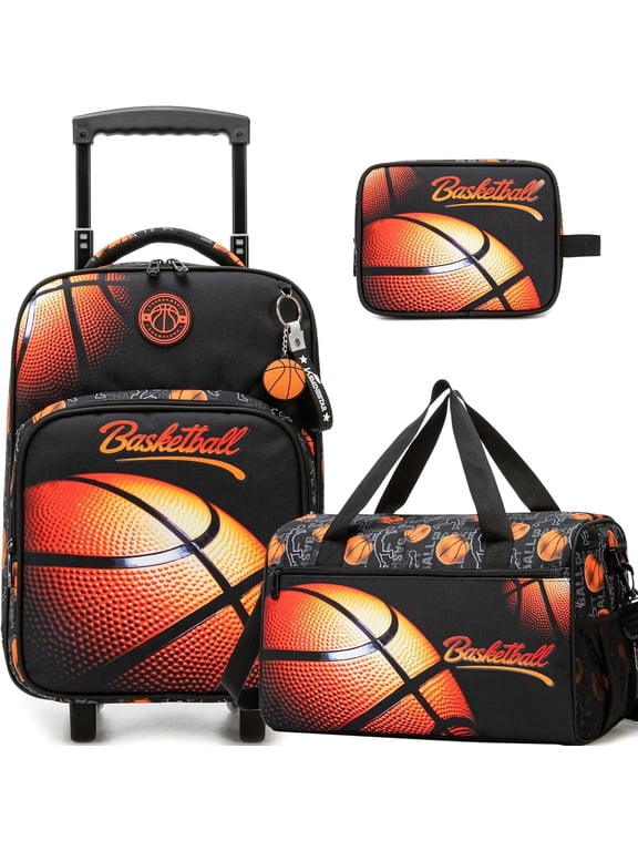 Kids Carry on Luggage Sets Rolling Suitcases with Wheels for Boys Suitcase with Duffle Bag Lunch Box Airline Approved