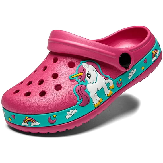 Kids Cartoon Clogs Slippers for Boys Girls, Toddler Slip On Lightweight Beach Pool Sandals, Indoor Outdoor Summer Shoes