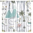 thumbnail image 1 of Kids Cartoon Dinosaur Curtain Green Blue White Cute Animal Curtain with Rod Pocket for Bedroom Nursery Home Decor Drapes Window Treatments 2 Panels Set 84x84in, 1 of 6