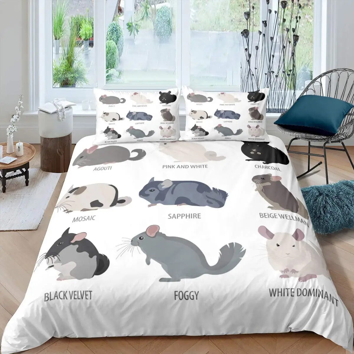 Kids Cartoon Dreamy Sparkle Mouse King Duvet Cover Rat Bedding Set Girly Cute Animal Comforter