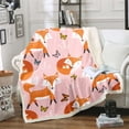 thumbnail image 1 of Kids Cartoon Fox Blanket Throw Size,Multicolor Butterfly Throw Blanket Chair Sofa Boys Girls Woodland Fox Flannel Blanket Teens Wildlife Animal Sherpa Blanket,Pink Orange, 1 of 5