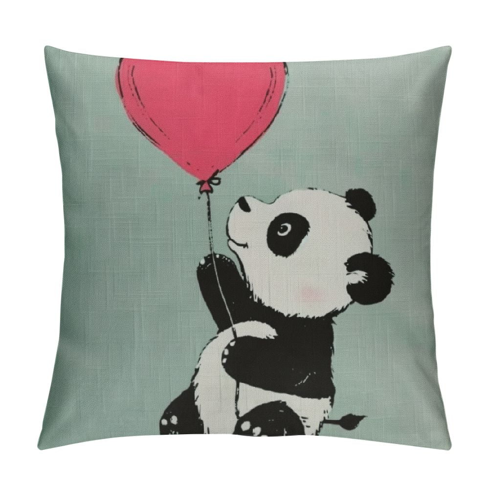 Kids Cartoon Hand Drawn Throw Pillow Covers Cute Animal Elephant and