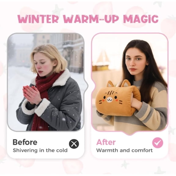 Kids Cartoon Hand Pillow Hand Warmer - Adorable Weak Hero Arm Pillow Suho Non-Electrical Travel Essentials in 9 Colors for Cozy Adventures(1,pcs,L)