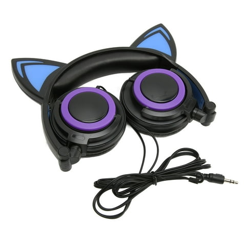 Kids Cartoon Headphone, Foldable Cat Ear Design Comfortable Excellent Sound Quality Kids Wired Headphone Noise Reduction For Computers