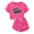 thumbnail image 1 of Kids Cartoon Outfit – Girls Ninja Kidz Crop Top and Shorts Set – Summer Casual Clothing, 1 of 4