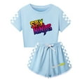 thumbnail image 1 of Kids Cartoon Outfit for Girls – Ninja Kidz Inspired Top and Shorts – Summer Clothing Set, 1 of 4