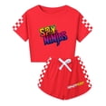 thumbnail image 1 of Kids Cartoon Outfit for Girls – Ninja Kidz Inspired Top and Shorts – Summer Clothing Set, 1 of 4