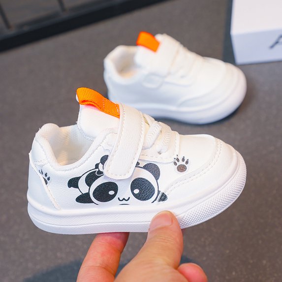 Kids Cartoon Panda Sneakers Baby Comfortable Flats Walking Shoes Fashion Trend Solid Color Shoes Slip Resistant Sports Shoes