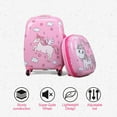 thumbnail image 1 of Kids Cartoon Pattern Luggage Set, 2 Pcs Carry on Suitcase Set for Boys and Girls, Unicorn, 1 of 8