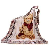 Kids Cartoon Print Blanket Plush Crib Sheet Soft Warm Coral Velvet Blanket for Crib Bed Living Room