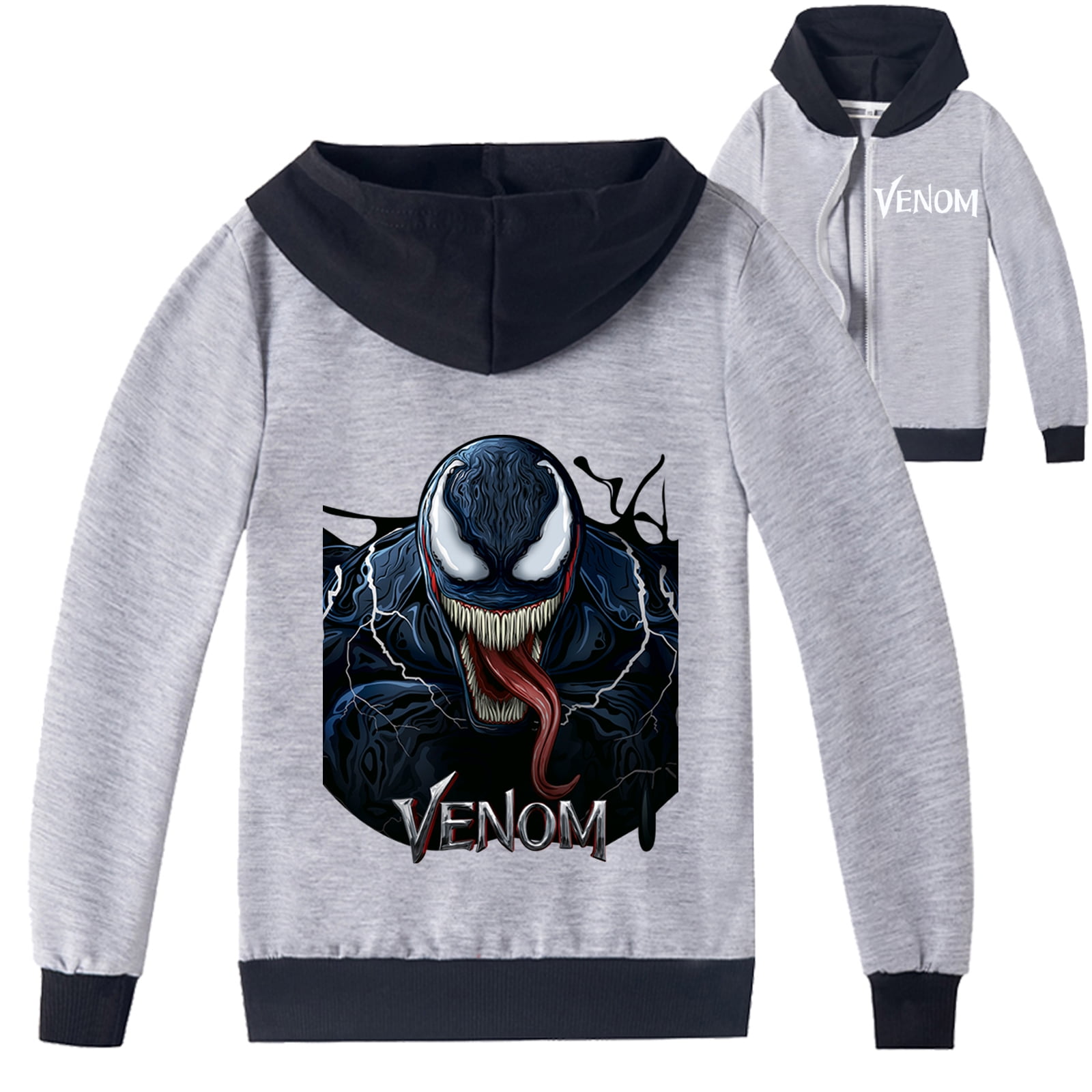 Kids Cartoon Venom Zip-Up Hoodie for Kids - Stylish Marvel Jacket for ...