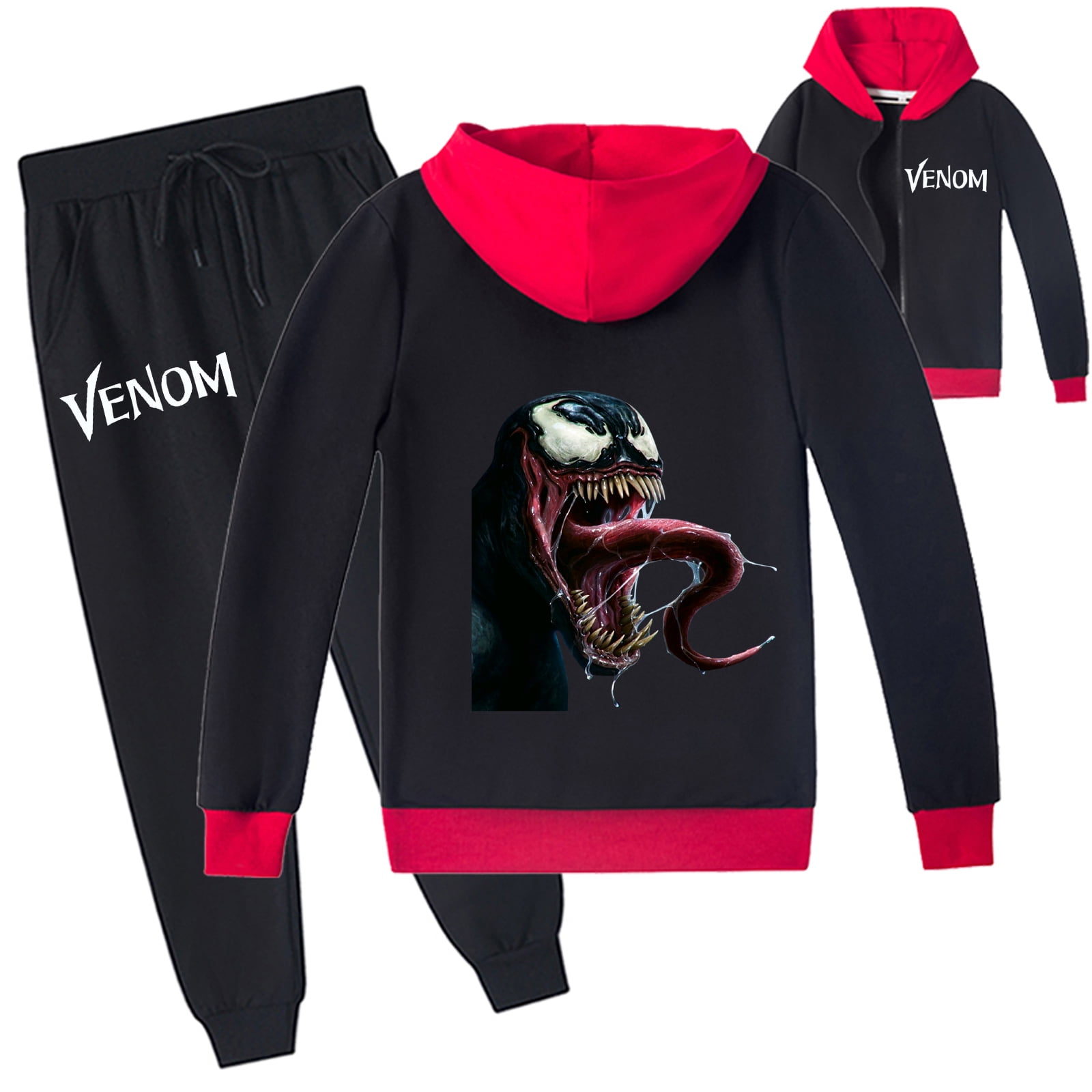 Kids Cartoon Venom Zip-Up Set for Kids - Stylish Marvel Hoodie ...