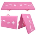 thumbnail image 1 of Kids Cartwheel and Beam Training Folding Mat 2-Folding Exercise Mat, 6'X2'X1.6" Foldable Gymnastics Mat, Home Gym Tumbling Mat, EPE Foam, 2 Panel, Waterproof, Use for Fitness Aerobics, Pink, 1 of 8