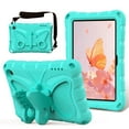 thumbnail image 1 of Kids Case for All-New Fire 7 Tablet (12th Generation, 2022 Release) Latest Model, Cute Butterfly Design Soft EVA Rubber Kicksand Shoulder Strap Lightweight Kids Friendly Case for Girls Boys, Mint, 1 of 6