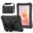 thumbnail image 1 of Kids Case for All-New Fire 7 Tablet (12th Generation, 2022 Release) Latest Model, Cute Butterfly Design Soft EVA Rubber Kicksand Shoulder Strap Lightweight Kids Friendly Case for Girls Boys, Black, 1 of 6
